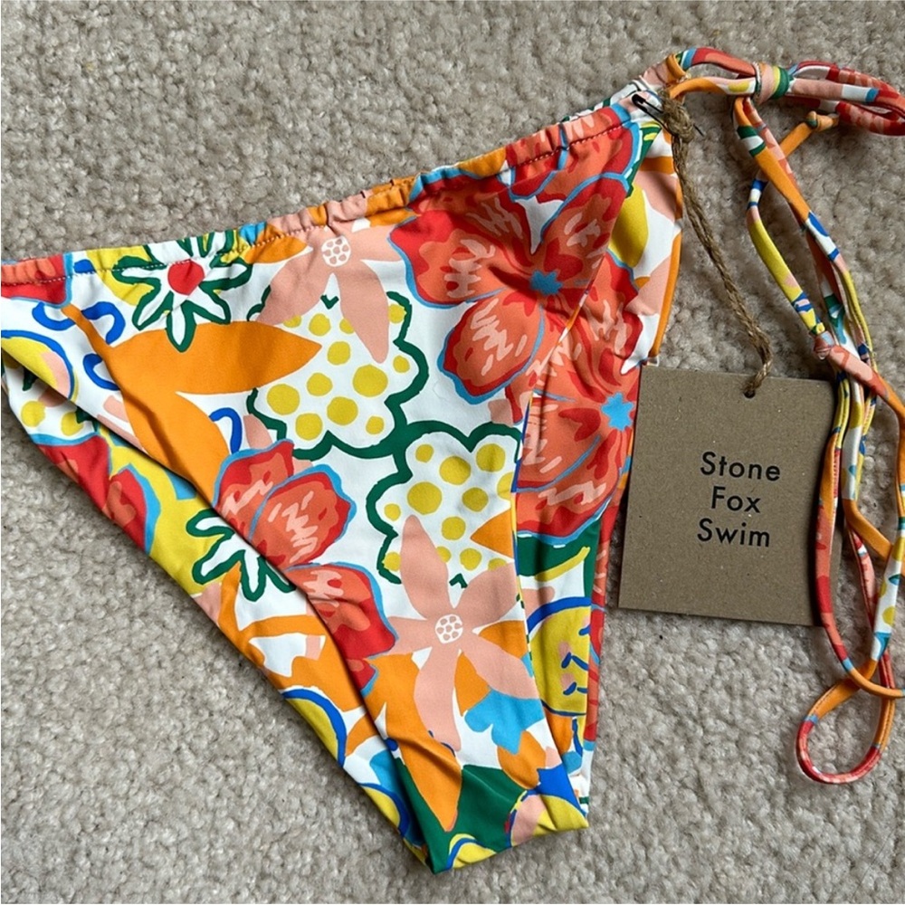 Stone Fox Swim Vibrant Floral Bikini Bottom, pool party